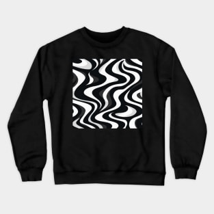 Monochrome Waves: Modern Abstract Ebb and Flow Crewneck Sweatshirt